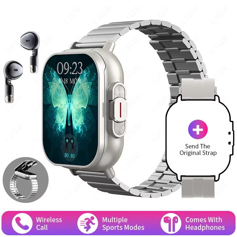 2026 TWS 2in 1 Smart Watch with Headphones Sports Watch Bluetooth Headset Call Watch Men Health Monitor NFC Women Smartwatch Earbuds