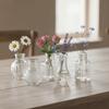 10PCS/SET Retro Relief Mini Glass Vase Crystal Clear Flower Vase Small Vase Set  Desktop Ornament