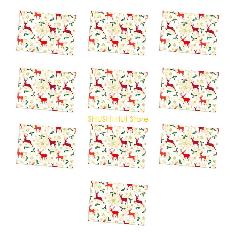 Recyclable Christmas Reindeer Decorative Paper For Gift Packaging Parties Decors Craft And Scrapbooking Activities D57B
