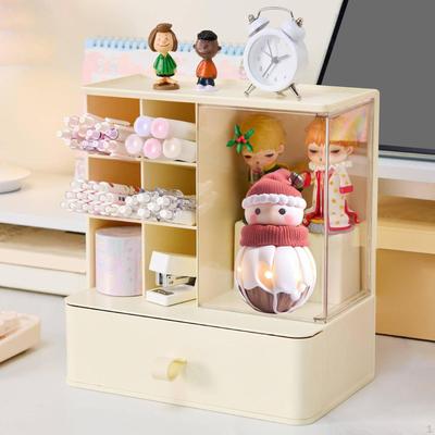 Schreibtischorganizer Desktop-Organisation mit Schublade Zuhause Visitenkarten Kosmetik-Make-up Schminkbox