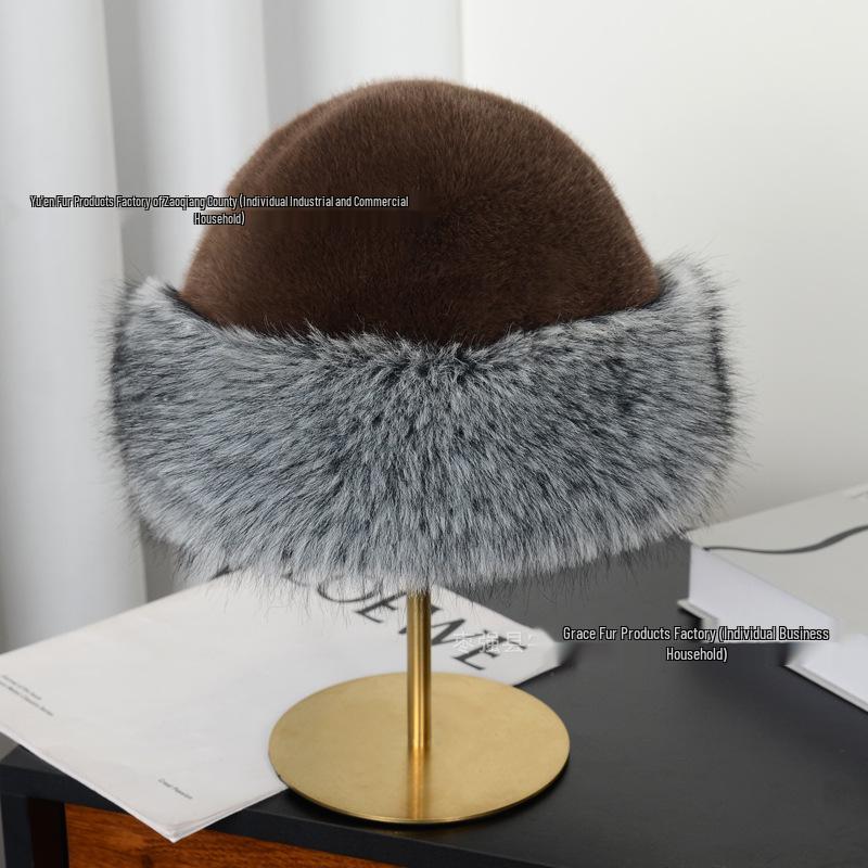 Silver Fox Faux Fur Mongolian Hat with Ear Protection - Unisex, Warm, Fleece-lined for Autumn/Winter
