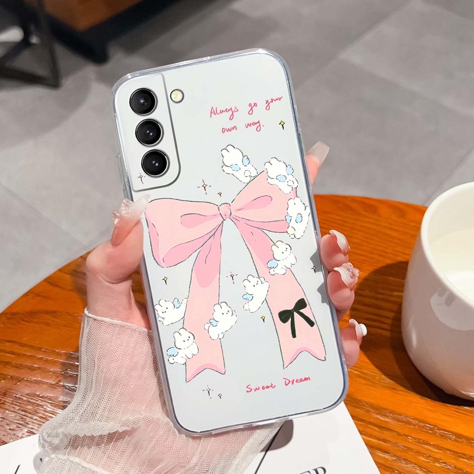 Back Cover For Samsung S21 S22 S23 Ultra Plus S6 S7 S9 Edge Bumper Case Screen Protector Luxury Graffiti Butterfly Silicone Soft TPU Transparent Shell