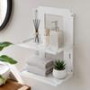 Folding Router Wall Shelf in Cold-Rolled Steel with Two Storage Levels and Cable Routing for Home Internet Devices
