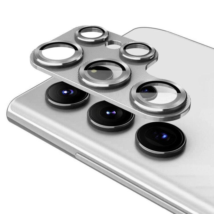 2x Aluminum Glass Lens Cover for Samsung Galaxy S24 Ultra, ERBORD, Gray