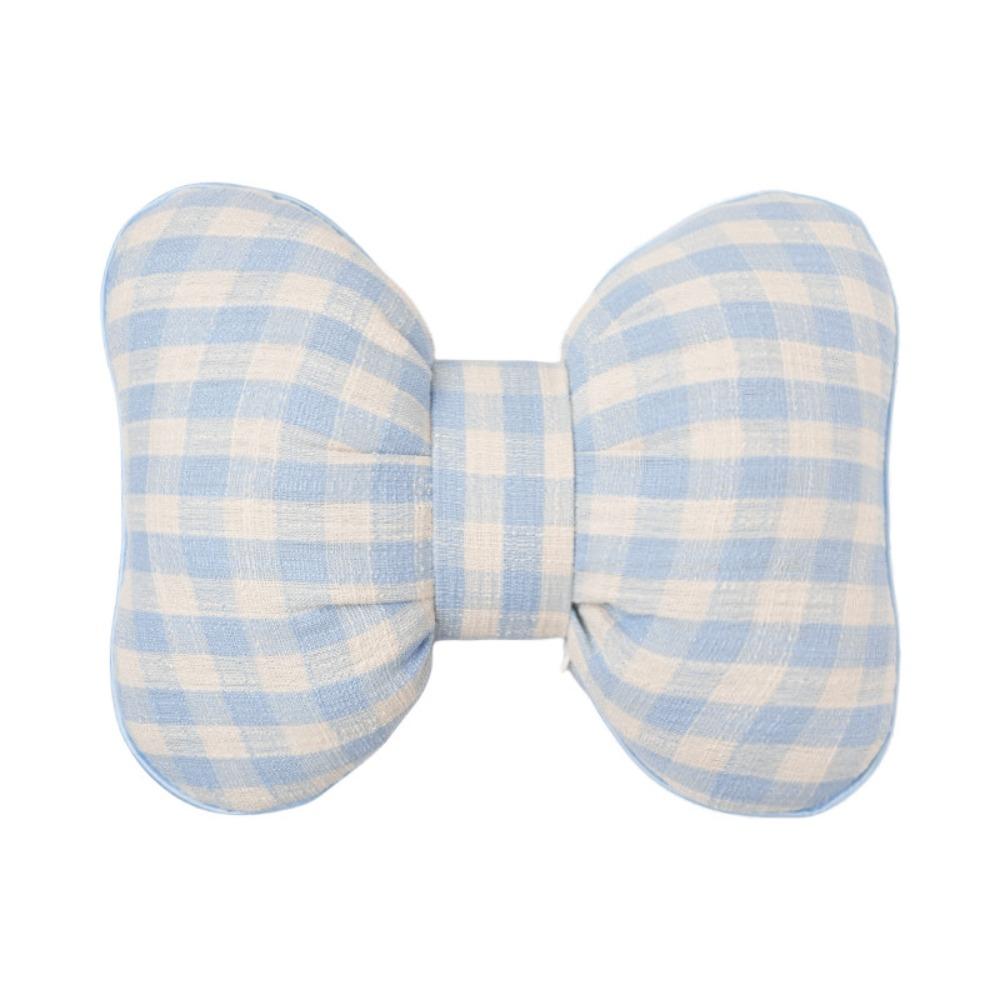 Grid Pattern Bowknot Pillows Plaid Interior Car Seat Cushion Bow Shape Pillow  Adults Use