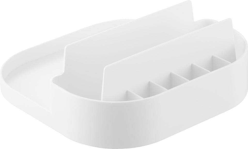 Yamazaki Rotating Storage Tray with W20 x D20 x Storage Cosmetic 10079 Dividers, White, H8.3cm, Plate, Organizer, Refrigerator, Shelf, Storage,