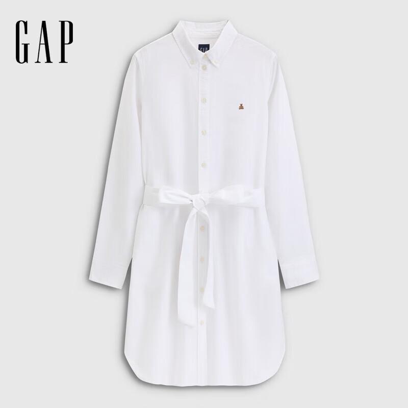 

GAP Women s Bear Embroidery Belted Shirt Dress US S (Asia M)