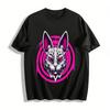 Dark Style Red-Eyed Rabbit Print Cool Trendy Casual Crewneck T-Shirt Pure Cotton T-shirt