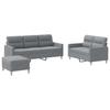 Vidaxl 3-Cz. Relaxation Set With Cushions, Light Grey, Fabric