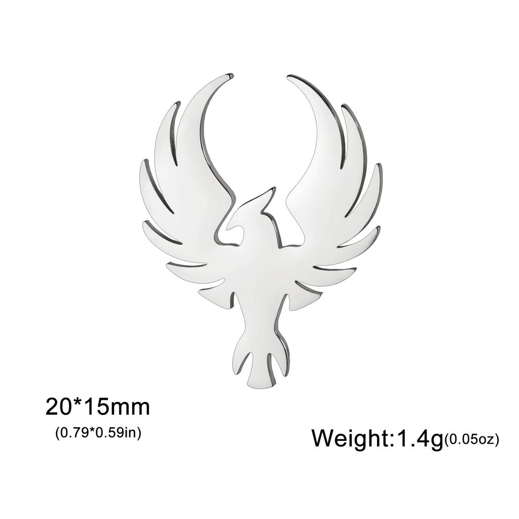 Phoenix Totem Brooch for Men Women Stainless Steel Gold Animal Groom Shirt Suit Badge Pin Accessories
