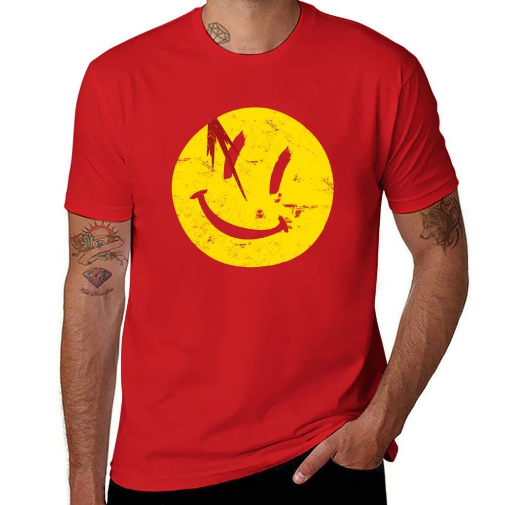 Watchmen Symbol Smile Vintage T-Shirt Summer Tops Sports Fans Mens T Shirts