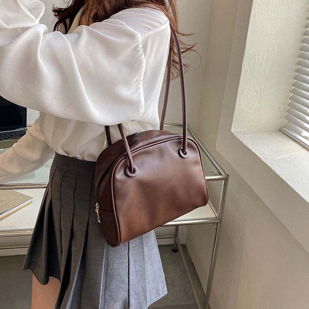 Elegant Soft PU Tote Bag Anti-splash Water Solid Color Shoulder Bag Square Underarm Bag  Women