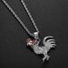 Stainless Steel Titanium Hip Hop Bling Chicken Cock Animal Pendant Collar Chains Punk Necklace for Men Women Gift Jewelry