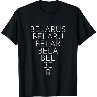 Białoruś Odwrócony Trójkąt Word Art Białoruski Pamiątkowy Koszulki Bawełna Humor Streetwear T-shirt Krótki Rękaw Unisex Luźne Ubrania