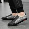 Plus Size Men's Cowhide Driving Moccasins - Casual Leather Shoes, British Style, Trendy Cross-Border Design.
