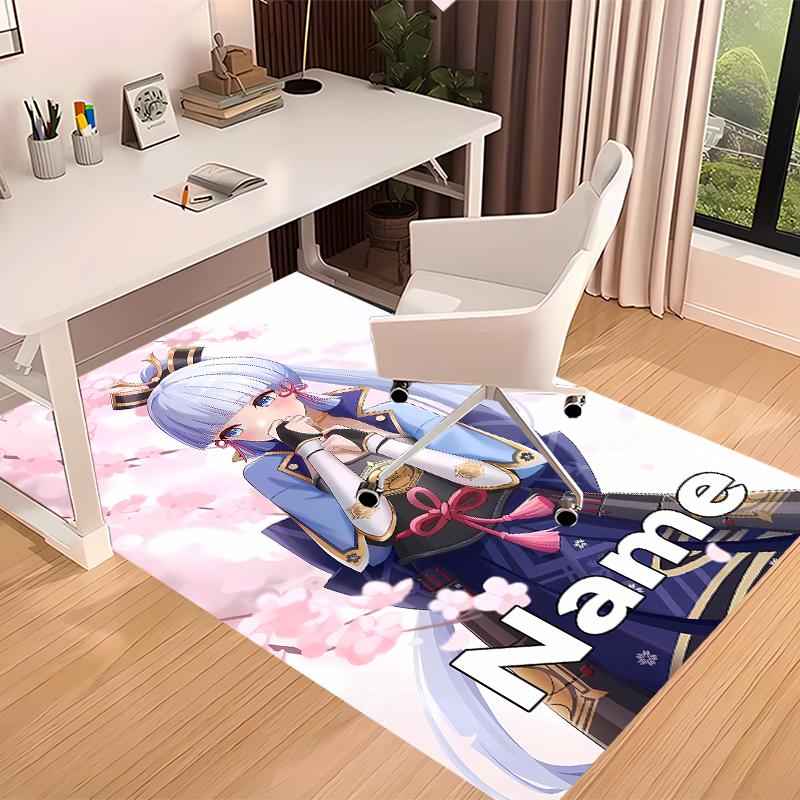 Custom personalization Genshin Impact Ayaka Kamisato Print Area Rug - Soft, Washable Non-Slip Indoor Mat,Living Room,Home&Office Decorative Rug