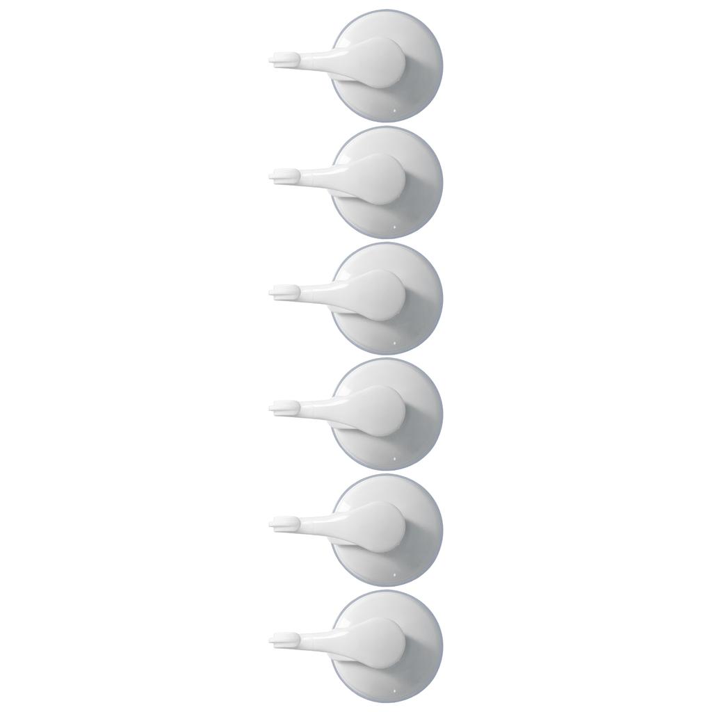 6PCS Strong Vacuum Wall Hook Towel Hook Plastic Self Adhesive Suction Cup for Kitchen Bathroom