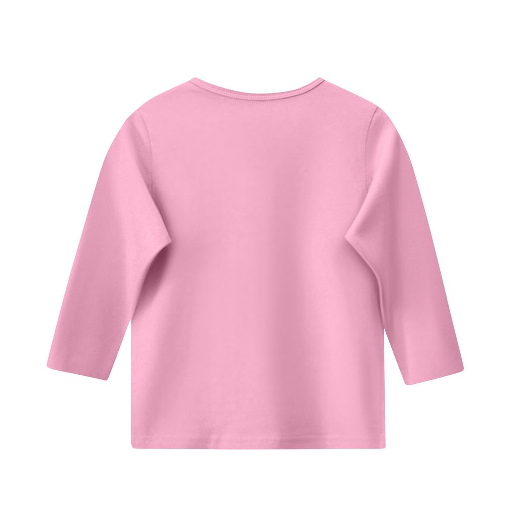 Children's 3/4 Sleeve Tops Casual  Print T Shirt Round Neck Pullover Blouse