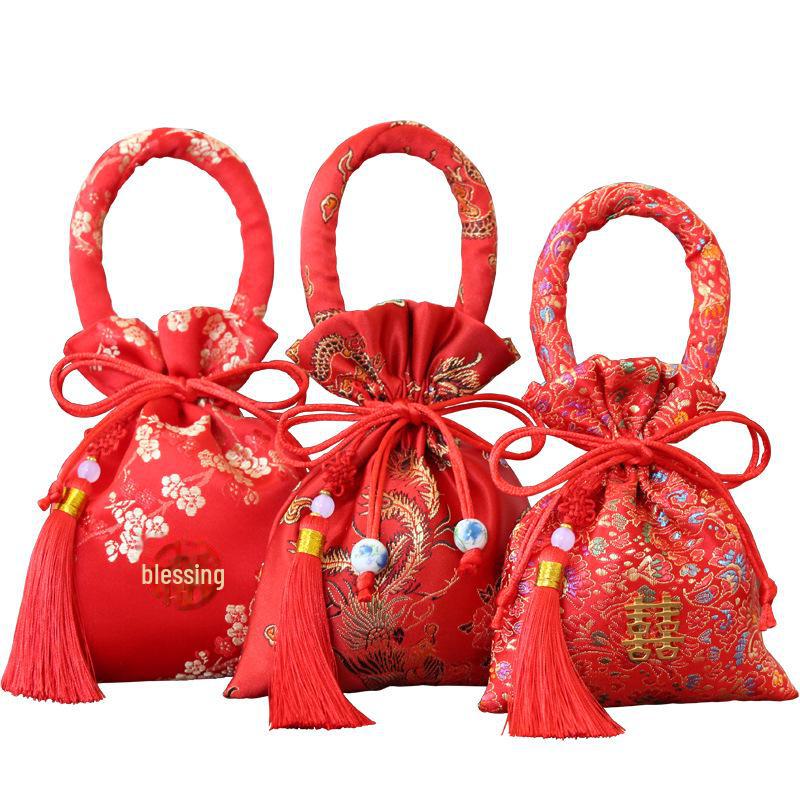 Portable Tassel Wedding Candy Bag - Souvenir Packaging for Weddings and Celebrations