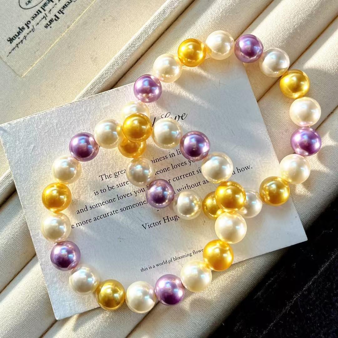 10Mm Vintage High Quality Maillard Style Artificial Crystal Pearl Bracelet Bracelet