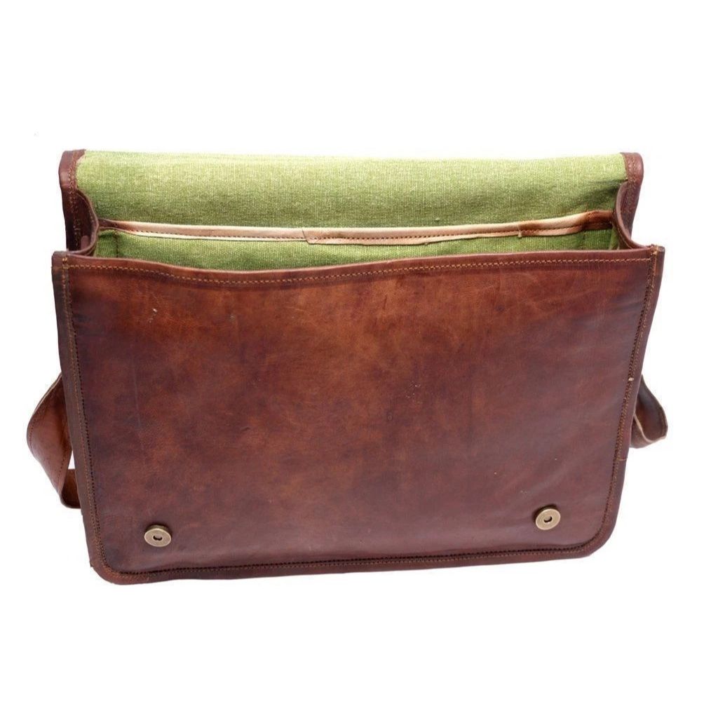 Large Vintage Leather Messenger Bag Satchel Leather Men's Briefcase Laptop