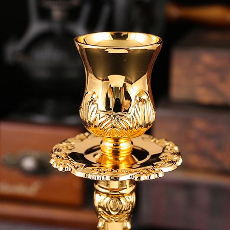 Metal Candle Stand With Intricate Engraved Pattern Antique Taper Candlestick Holders For Weddings And Parties Decoration