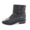 Tolle CHANEL Kurzstiefel schwarzes Leder Damen 38.5 G39566 Gebraucht