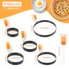 Egg Rings Pancake Mold Set Stainless Steel Egg Ring Kits Non-stick Muffin Pancake Mould with Silicone Handle for Kitchen Gadgets