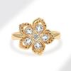 High-quality Custom-made Stylish Gold-plated Copper Ring Simple Cubic Zircon Luxury Gold Bauhinia Women Rotating Accessories