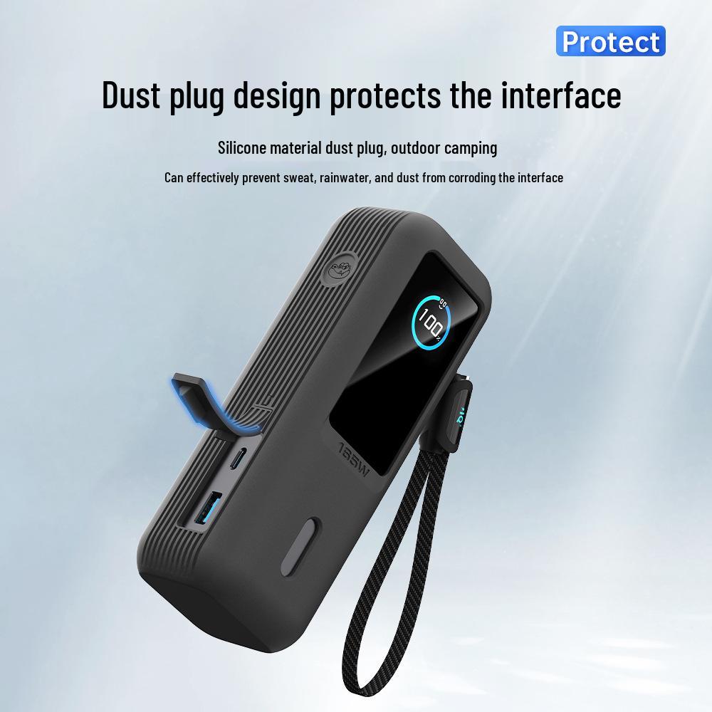 Anker PowerCore 165W Protective Case with Built-in Retractable Cable - Drop-Proof Full Coverage.