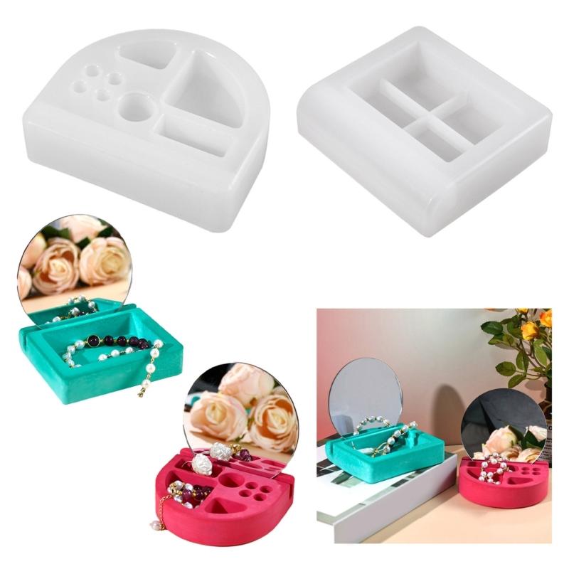 Flexible Silicone Mould for Creating Storage Container Jewelry Storage Box Mould Square/Semicircle Case Making Mold
