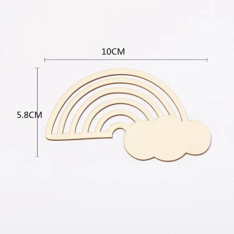 Rainbow Wooden Crafts DIY Hollowed-Out Unfinished Wood Chips for Children - Christmas Theme