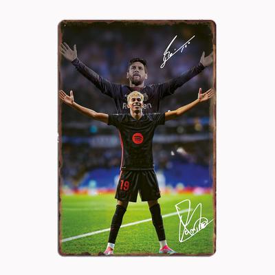 Lamine Yamal LinonelFootball Sportspieler Retro Poster Metallschild Benutzerdefiniert Garage Innen Wand Raumdekor Zinn Vintage Heimdekor