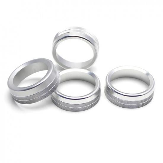 Silver AC Air Conditioner & 2WD/4WD Switch Knob Ring Cover For 2016- Tacoma