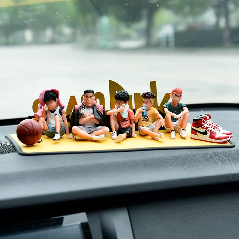 KRGNPLE Slam Dunk Figure Hanamichi Sakuragi Hisashi Mitsui Car Object Decoration License Plate Anime Figure SLAM DUNK Total Set of Rukawa? (Design