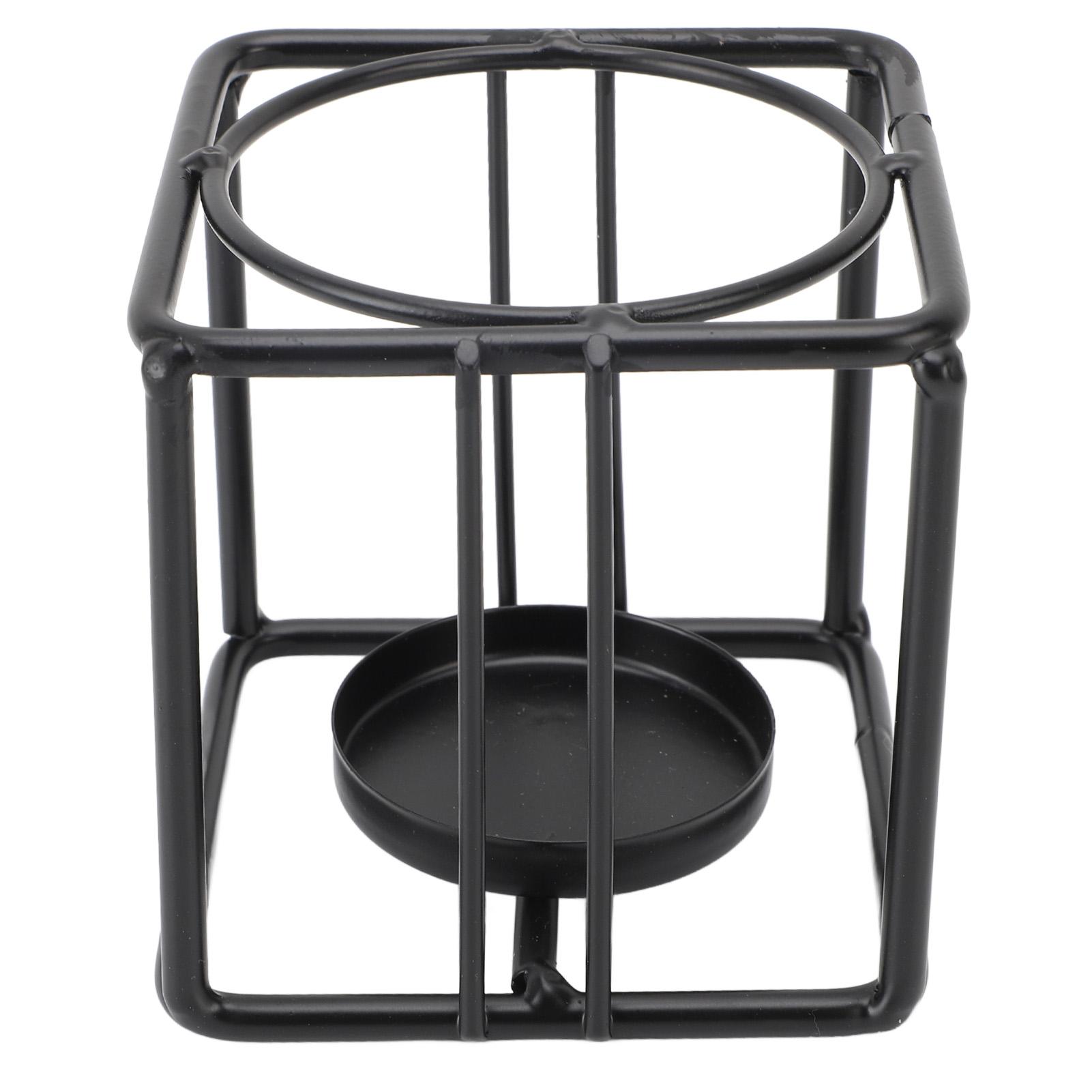 

Подсвечник для свечей из черного железа, полая металлическая подставка для свечей, многофункциональный домашний декор