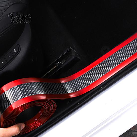 Pannello Rivestimento Striscia Adesiva Resistente all'Usura Texture Fibra di Carbonio Forte Adesività Antiscivolo Resistente ai Graffi Colore Duraturo Esterno Portiera Auto