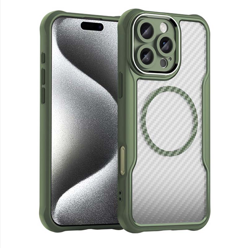 Fundas For iPhone 16 Pro Max For Magsafe Magnetic Carbon Fiber Phone Case For Apple 15 14 13 12 11 Pro Max 16 Plus Wireless Charging Magsafing Cover