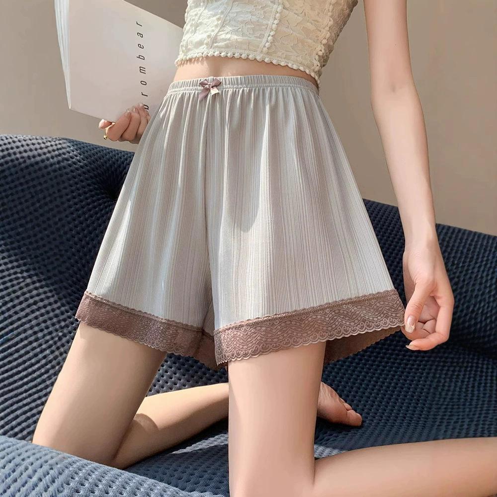 

2025 Summer Women s Lace Trim Thin Anti-Exposure Shorts XL (Fits 110-150 lbs) сірий колір