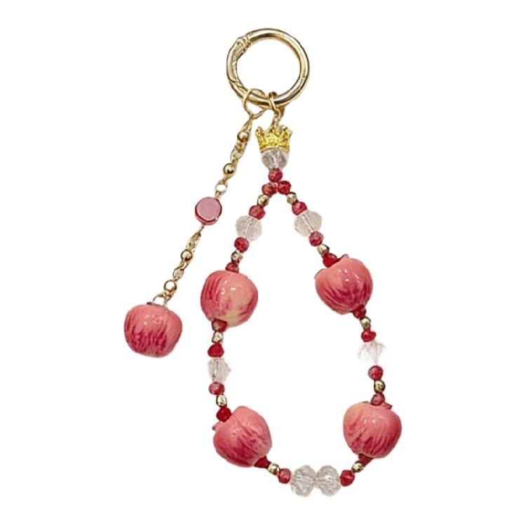 

Stylish Beaded Lucky Fruit Pendant Phone Strap Decorative Item For Keys And Bags Vibrant Color Compact 14g Weight 1