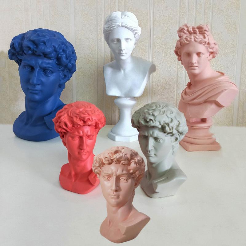 

Скандинавские смоляные бюсты Венеры, Аполлона и Давида: Красочные европейские статуэтки 31CM David No Base Pink