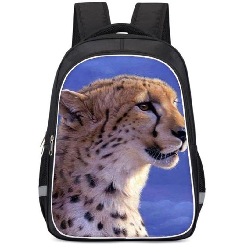 Large Capacity Lightweight Oxford Cloth Backpack For Kids School Leopard Print