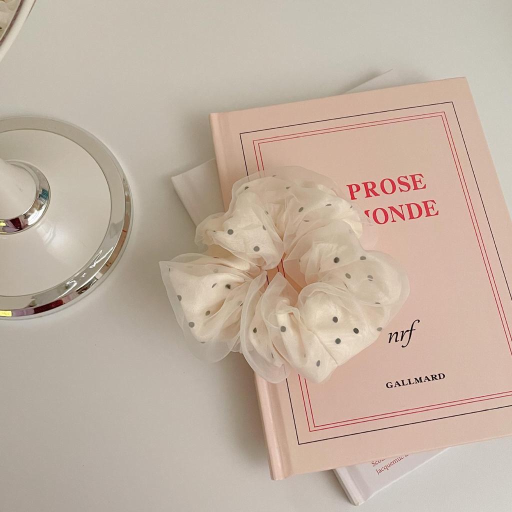 Sweet Korean Style Floral Mesh Hair Tie with Large Intestine Design - School Style Rubber Band E18