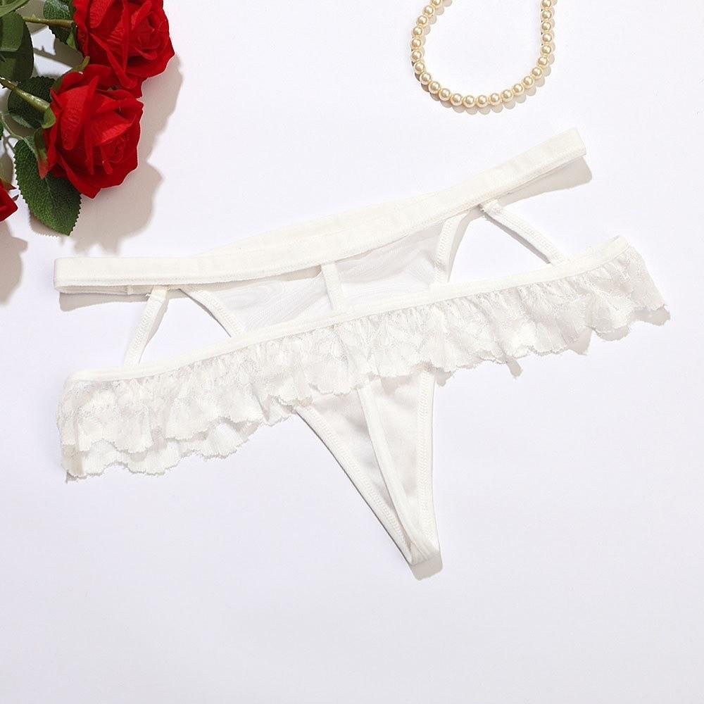 Thin Strap Underwear for Women Transparent Mesh Lace Briefs Fashion Lace Panties Comfortable