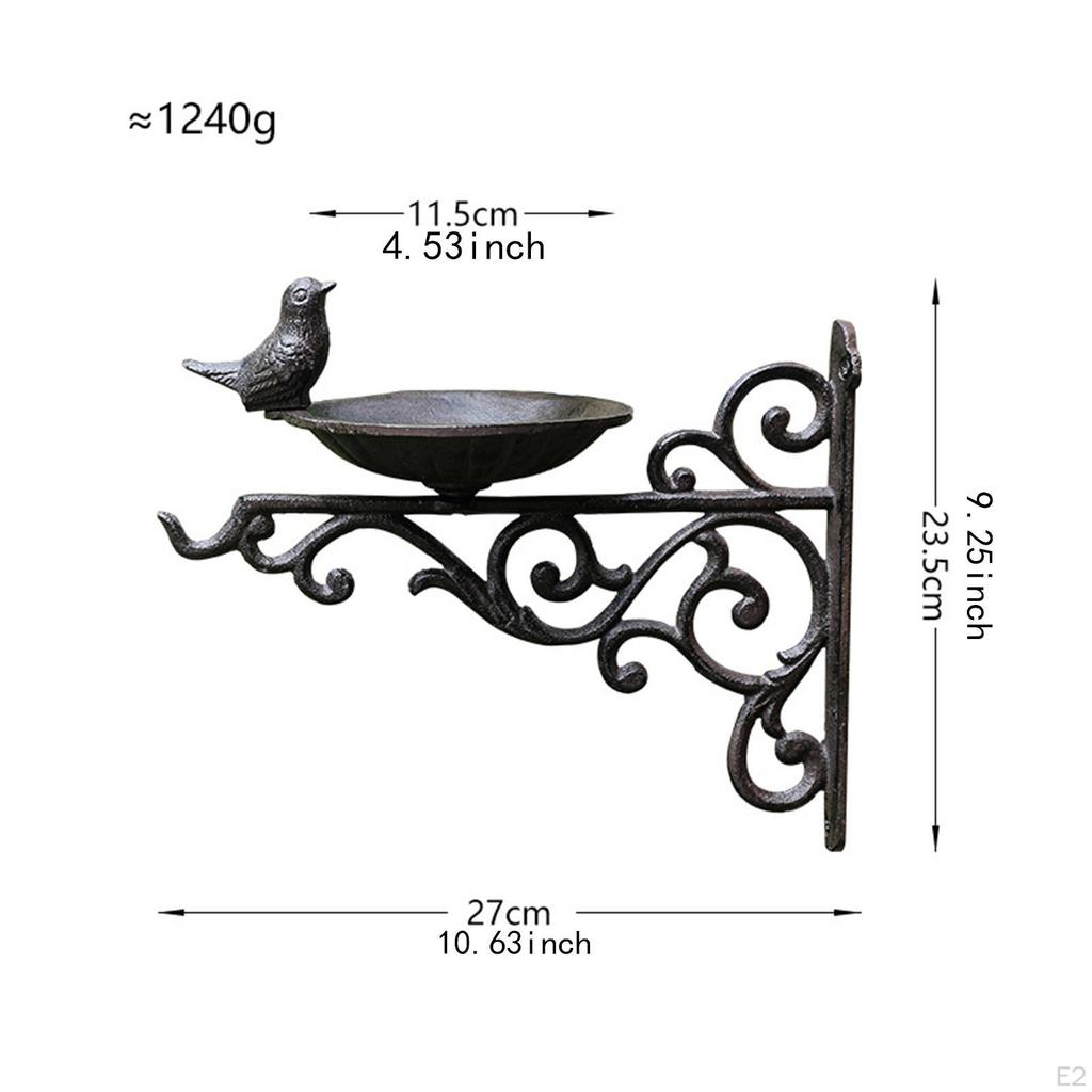 Wandmontierter Vogelbad Futterspender Futtertablett Robust Multifunktional Retro Design Kreatives Vogelbad