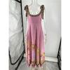 Rochie Maxi cu Bretele Legate la Umeri pentru Femei, Imprimeu Floral, Talie Empire, Rochie de Soare pentru Vacanță de Vară pe Plajă