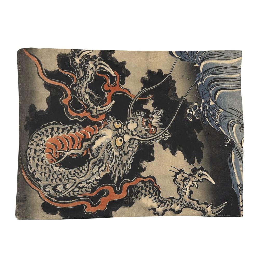 Utagawa Kuniyoshi - Dragons Blanket Soft Warm Flannel Throw Blanket Plush for Bed Living room Picnic Travel Home Couch