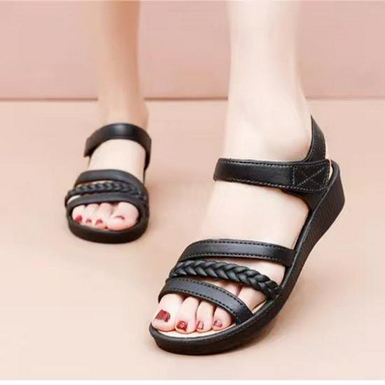 

Breathable Wedge Heel Women s Sandals - Casual Solid Color Slippers 37