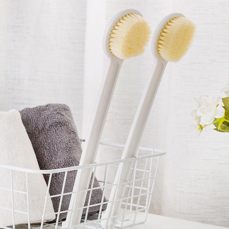 1pc Soft Hair Long Handle Bath Brush Body Massage Shower Brush Bathroom SPA Wet Dry Body Brush Special for real hair wigs