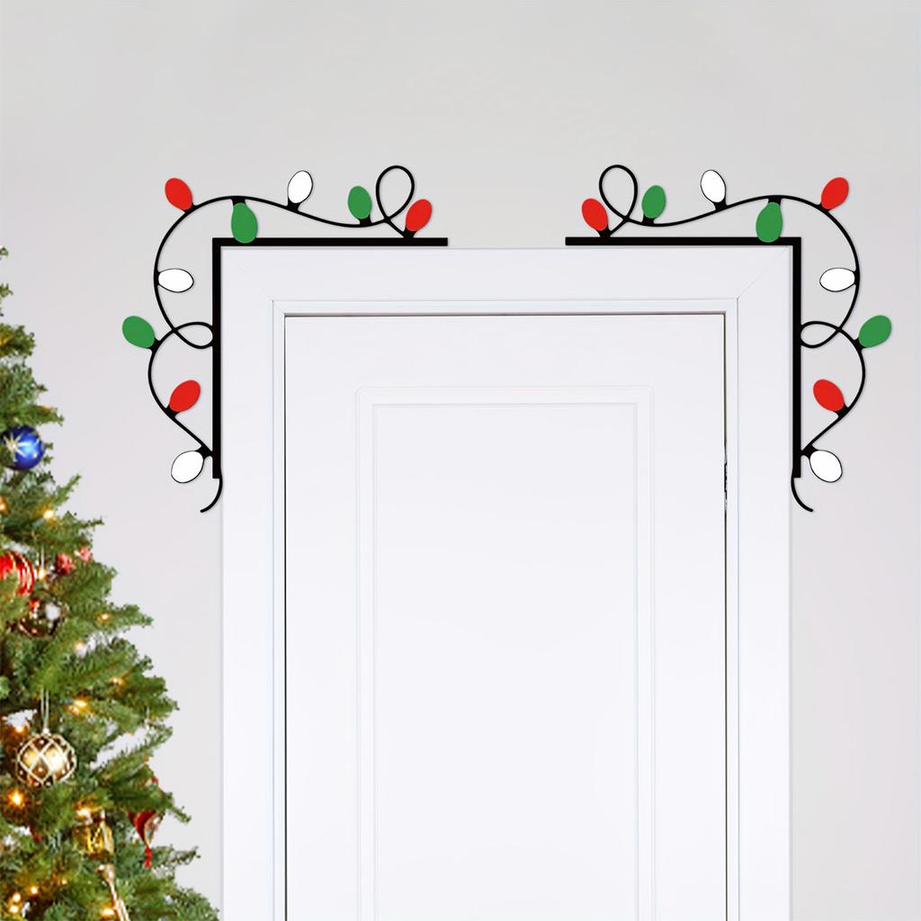 1Pc/2Pc Iron Art Colorful Door Corner, Bedroom and Living Room Frame Decoration, Christmas Decoration/Christmas Wall Art/Living Ro, Christmas.